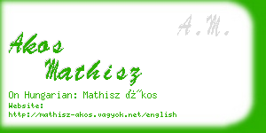akos mathisz business card